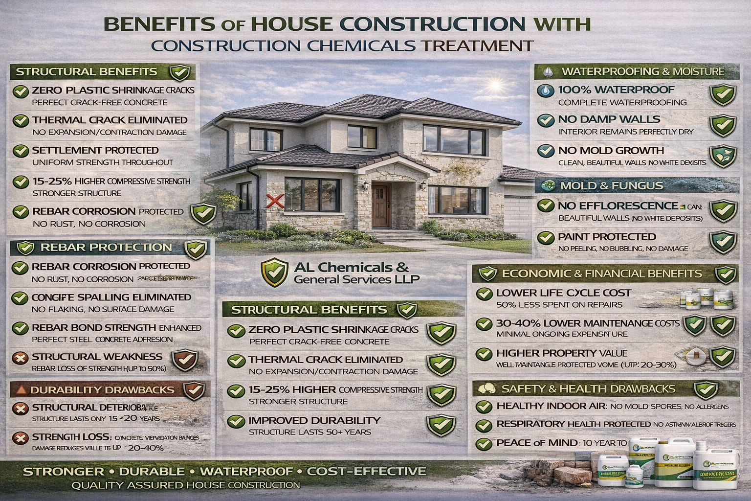 With Treatment of Construction Chemicals