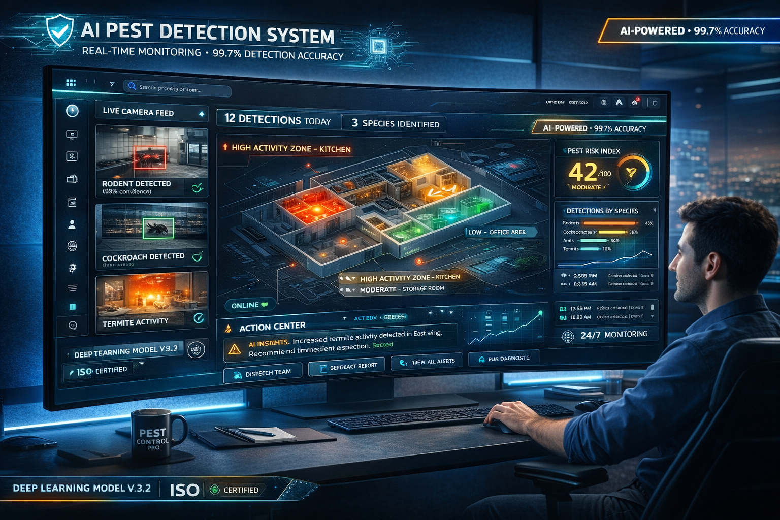 AI pest detection dashboard
